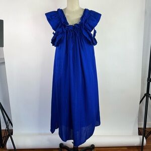 Etoile Isabel Marant cobalt blue oversize boho vacation dress 2